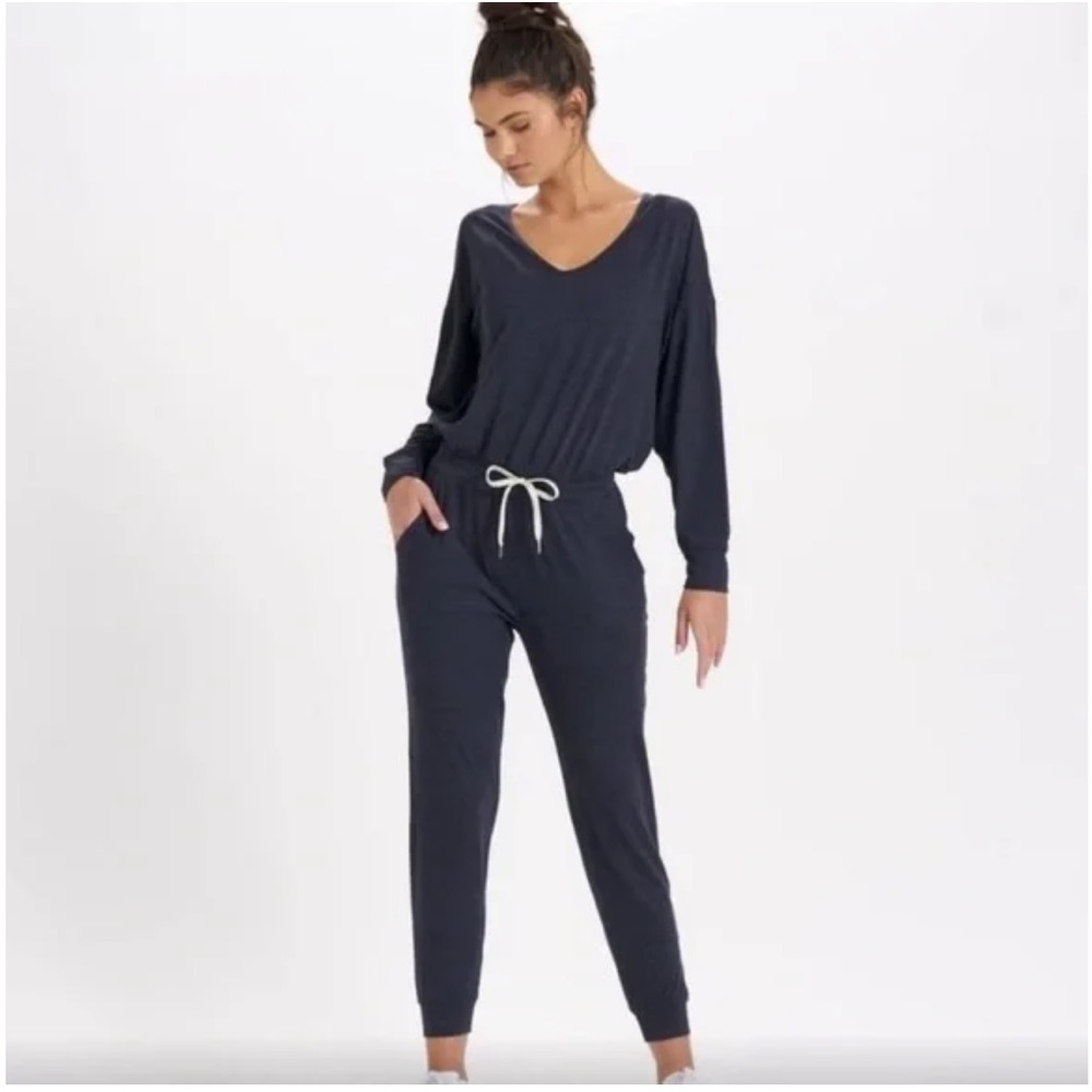 Vuori Navy Blue Long-Sleeve Jumpsuit